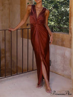 Deep V Stylish Sleeveless Backless Dress