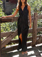 Deep V Stylish Sleeveless Backless Dress