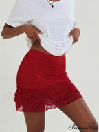 Delicate Blossom Transparent Frills Skirt