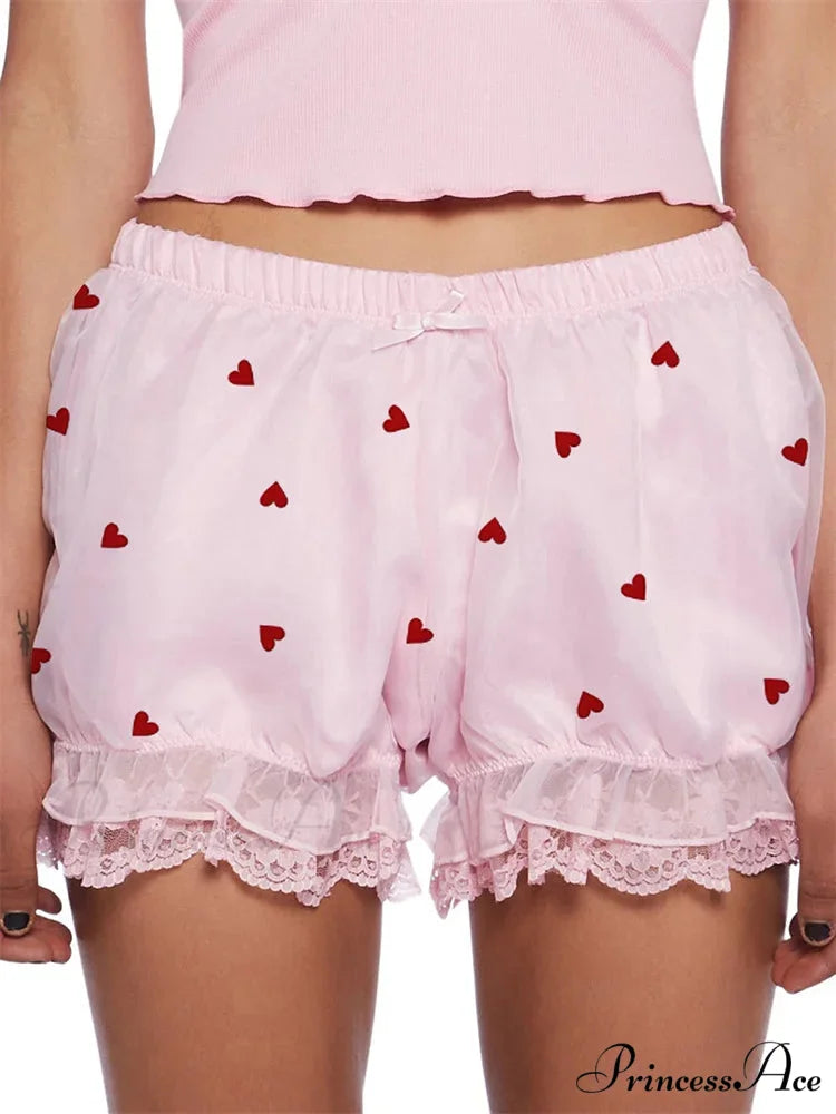 Delicate Heart Ribbon Bloomer Short