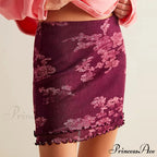 Delicate Net Floral Pattern Skirt