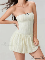 Delicate Ribbon Off-Shoulder Mini Dress