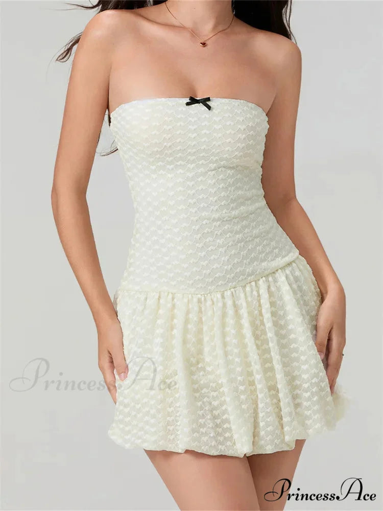 Delicate Ribbon Off-Shoulder Mini Dress