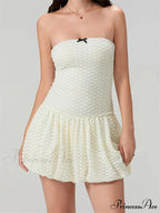 Delicate Ribbon Off-Shoulder Mini Dress