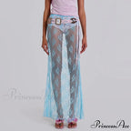 Delicate Transparent Long Split Provocative Transparent Cover Up Beach Skirt
