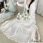 Delightful Blossom Fungus A-line Skirt Women Elevated Waist Gathered Cake Skirt