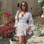 Delightful Petite New Design Waist Brief Lace Floral Dress