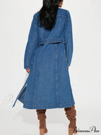 Denim Button Graceful High Split Skirt