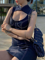 Denim Coat Graceful With Belt