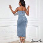Denim Dreams Stylish Lace-Up Mini Dress