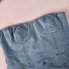 Denim Dreams Stylish Lace-Up Mini Dress