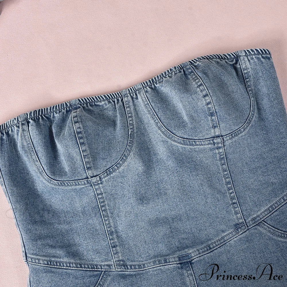 Denim Dreams Stylish Lace-Up Mini Dress