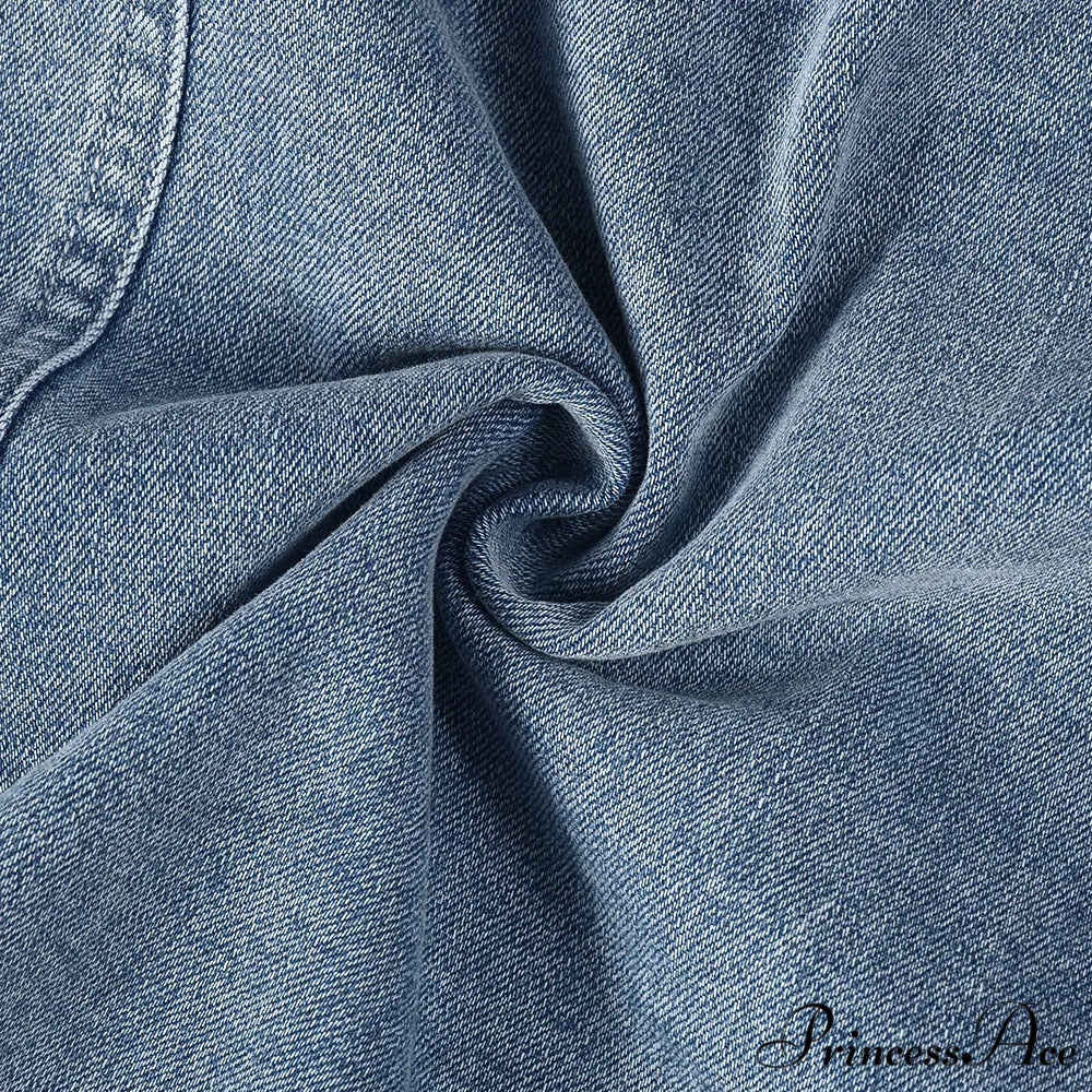 Denim Dreams Stylish Lace-Up Mini Dress