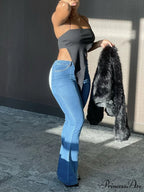 Denim Patchwork Graceful Irregular Dress