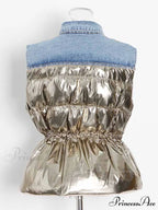 Denim Puff Graceful Sleeve Mini Dress