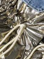 Denim Puff Graceful Sleeve Mini Dress