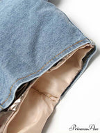 Denim Puff Graceful Sleeve Mini Dress