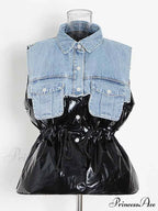 Denim Puff Graceful Sleeve Mini Dress
