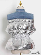 Denim Puff Graceful Sleeve Mini Dress