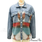 Denim Stitched Wool Coat