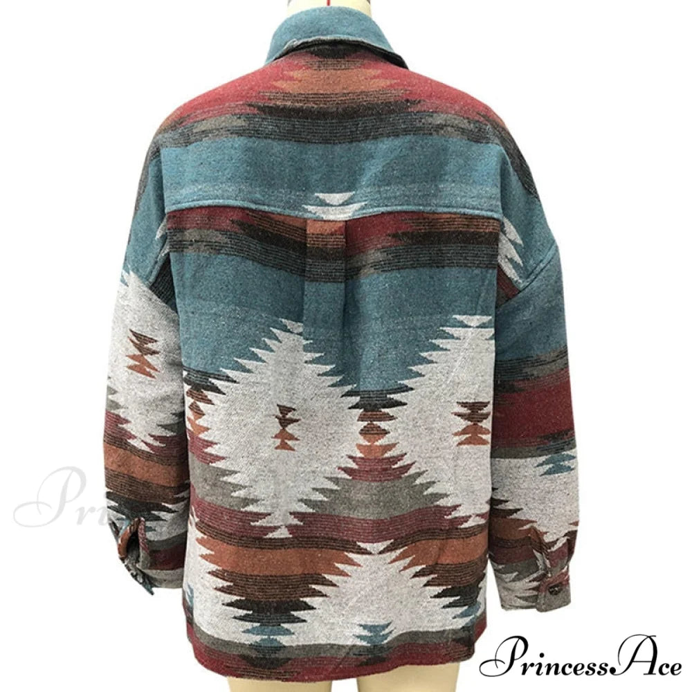 Denim Stitched Wool Coat