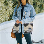 Denim Stitched Wool Coat