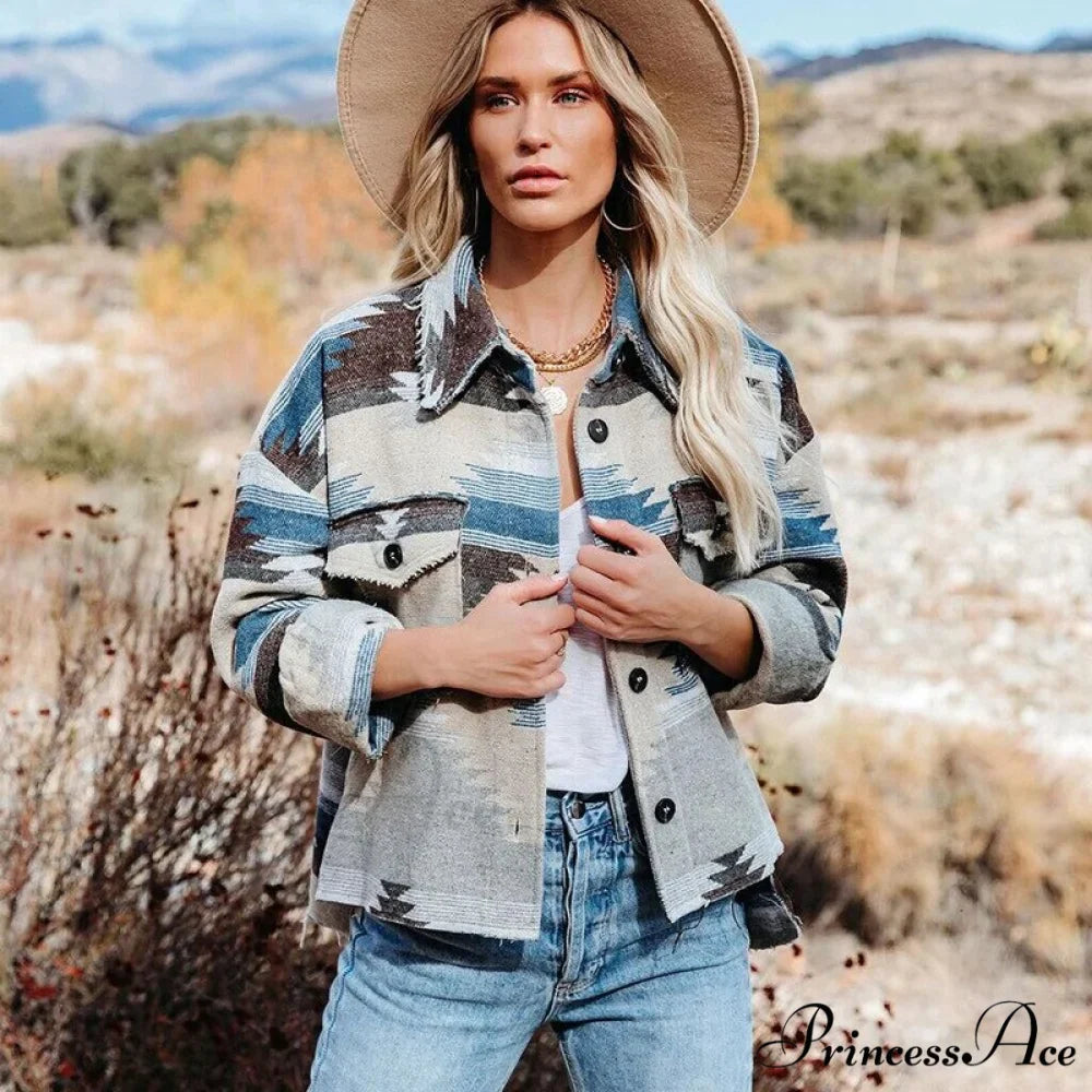 Denim Stitched Wool Coat