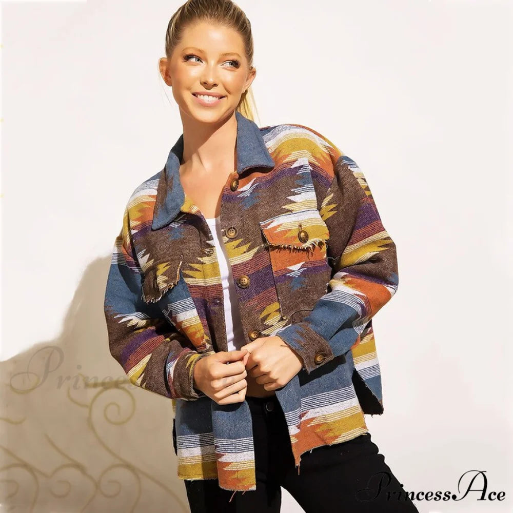 Denim Stitched Wool Coat