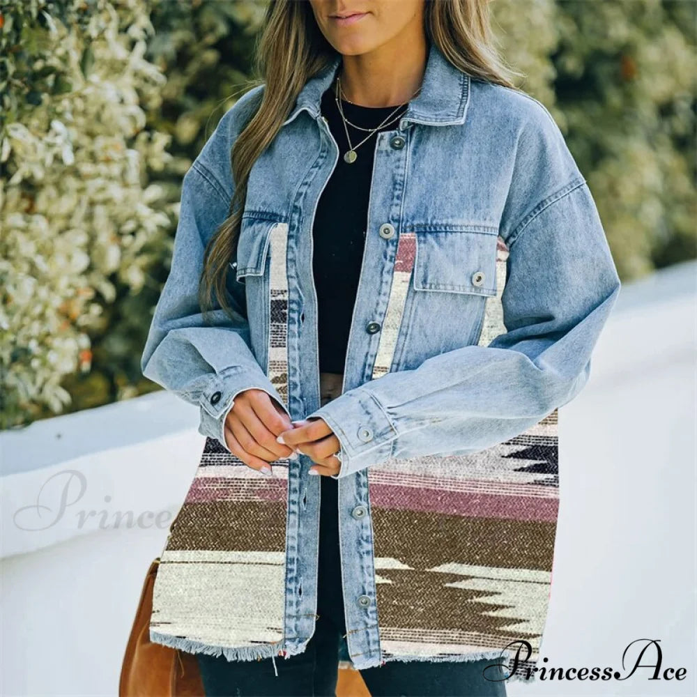 Denim Stitched Wool Coat