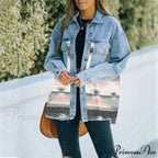 Denim Stitched Wool Coat
