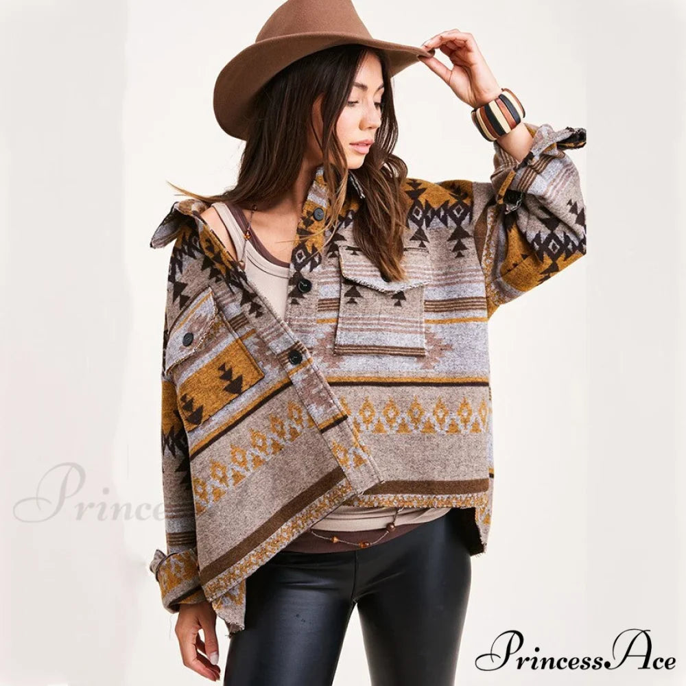 Denim Stitched Wool Coat