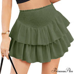 Dense Elevated Waist Gathered Skirt