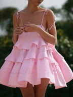 Dessert Throat High-Waisted Mini Dress