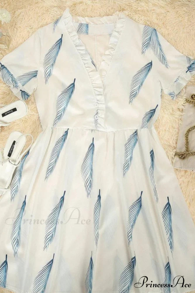 Dew Shoulder White Trendy Ankle Length Dress