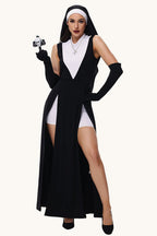 Halloween Nun Cosplay Sexy Maxi Dress