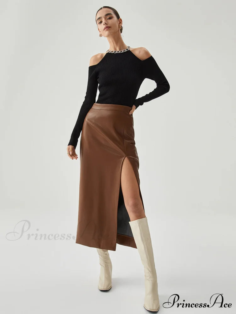 Diamante Neckline Cutout Trendy Long Sleeve Knit Top