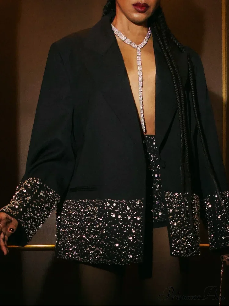 Diamond Blazer Two-Piece Suit Coat