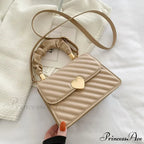 Diamond Folded Heart-Shaped Tote Crossbody