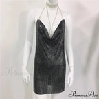Diamond Halter Sequin Party Dress