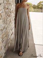 Diamond Print Stylish Bohemian Maxi Dress