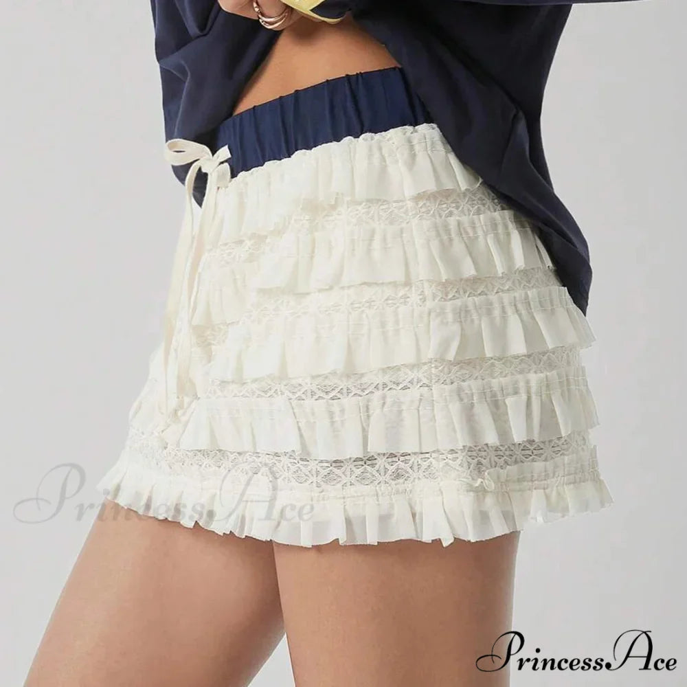 Differentiate Lace Tiered Frills Skirt