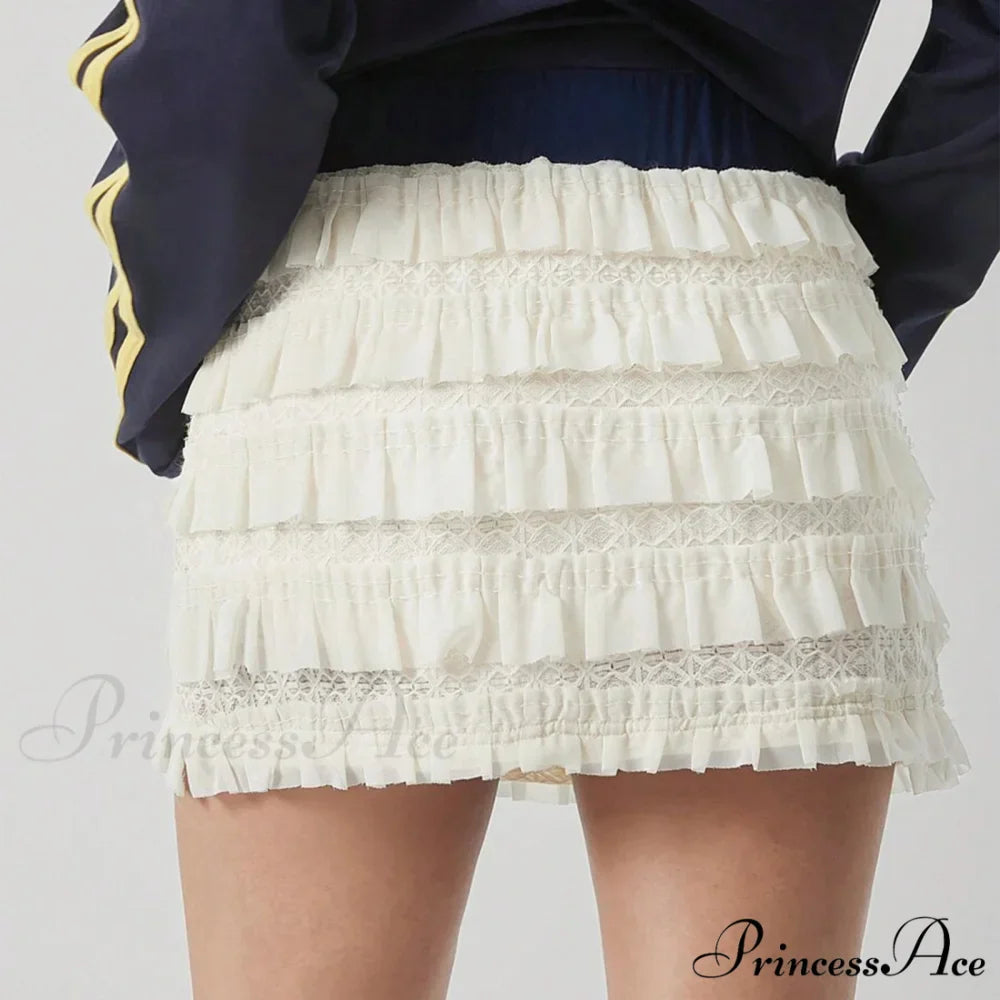 Differentiate Lace Tiered Frills Skirt