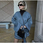 Differing Seam Woolen Coat