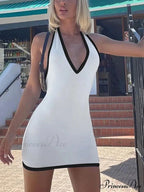 Distinguish Halter Tall-Waist Mini Dress