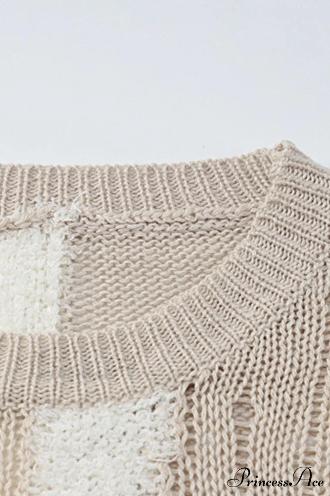 Distressed Hollow Out Knit Dress