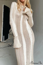 Distressed Hollow Out Knit Dress