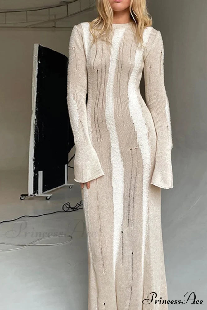 Distressed Hollow Out Knit Dress