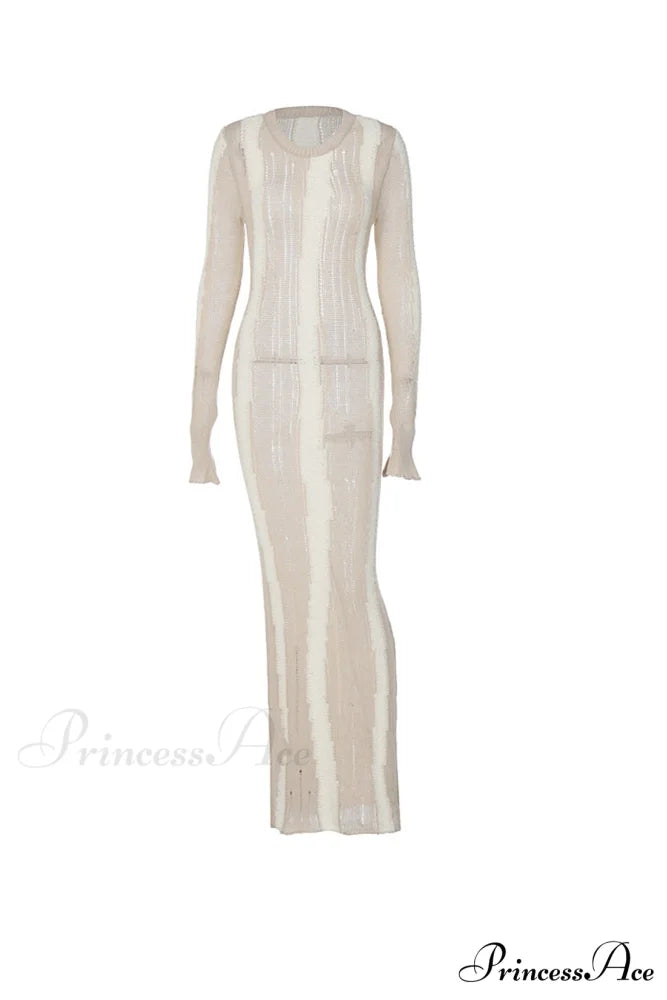 Distressed Hollow Out Knit Dress