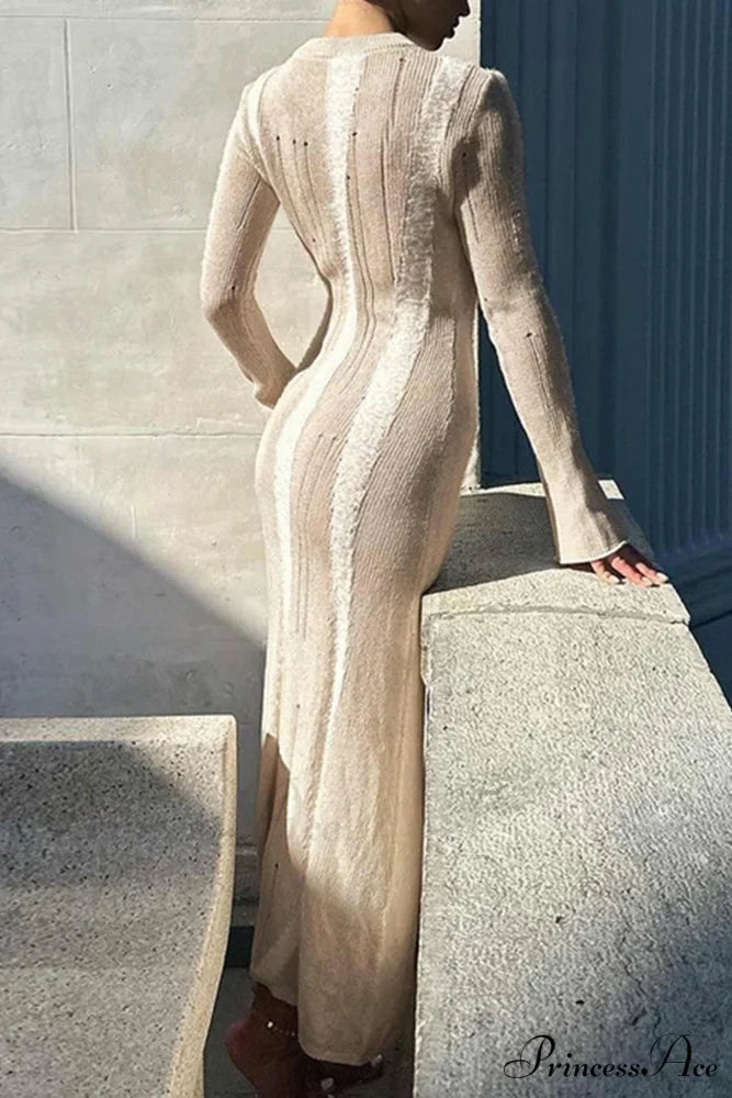 Distressed Hollow Out Knit Dress