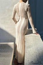 Distressed Hollow Out Knit Dress